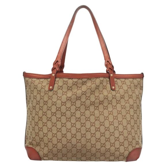 GUCCI GG Canvas Tote Bag Beige Gold 247209 Auth - Picture 6 of 16